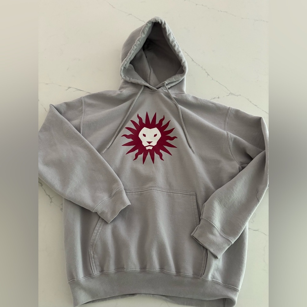 Loyola Marymount Lions Logo Hooded Sweatshirt Gray Mens Sz L